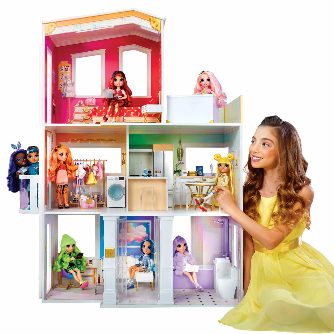 Rainbow High House Playset- 3-Story Wood Doll House (4-ft Tall And 3-FT Wide), Fully Furnished 4 Rainbow High House Playset- 3-Story Wood Doll House (4-ft Tall And 3-FT Wide), Fully Furnished