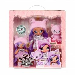 Na Na Na Surprise Family, Soft Lavender Kitty Family, Doll Set Of 3 With 2 Fashion Dolls And 1 Pet