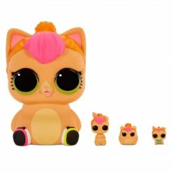 Collectible Pets LOL Surprise Big Pet Neon Kitty With 15 Surprises