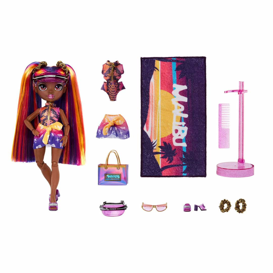 Rainbow High Pacific Coast Phaedra Westward- Sunset (Purple) With Pool Accessories Playset 3 Rainbow High Pacific Coast Phaedra Westward- Sunset (Purple) With Pool Accessories Playset