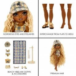 Rainbow High Pacific Coast Harper Dune-Sand (Light Yellow) With Pool Accessories Playset