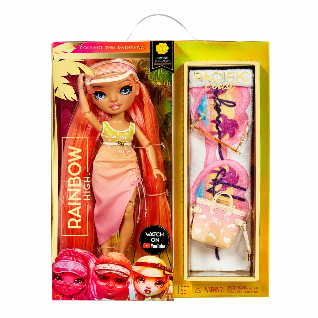 Rainbow High Pacific Coast Simone Summers - Sunrise (Orange) With Pool Accessories Playset 11 Rainbow High Pacific Coast Simone Summers - Sunrise (Orange) With Pool Accessories Playset