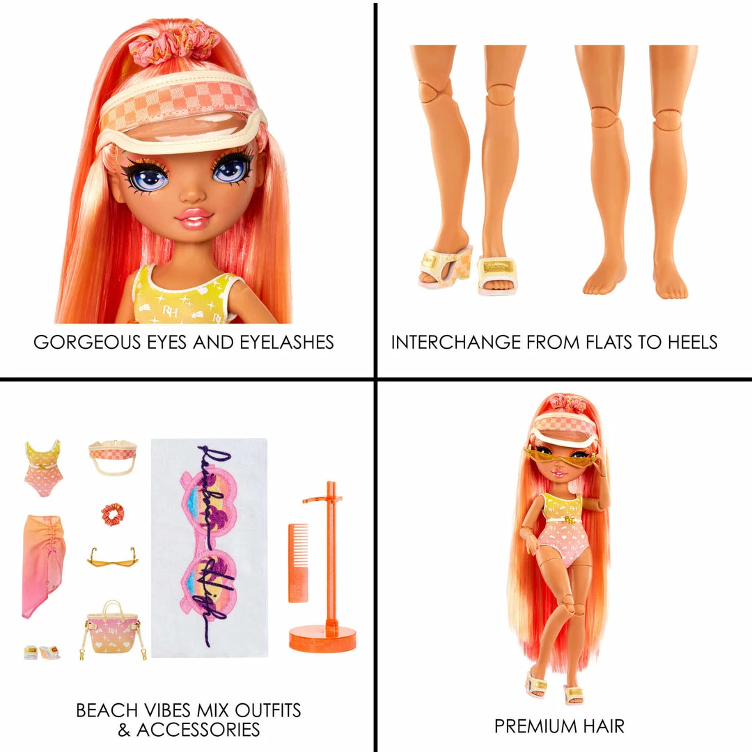 Rainbow High Pacific Coast Simone Summers - Sunrise (Orange) With Pool Accessories Playset 7 Rainbow High Pacific Coast Simone Summers - Sunrise (Orange) With Pool Accessories Playset