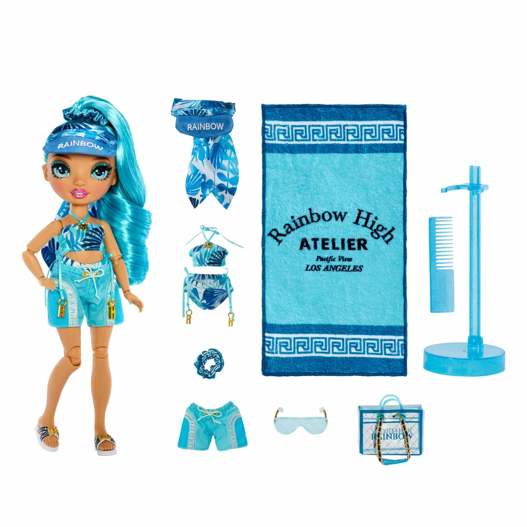 Rainbow High Pacific Coast Hali Capri (Blue) With Pool Accessories Playset 3 Rainbow High Pacific Coast Hali Capri (Blue) With Pool Accessories Playset