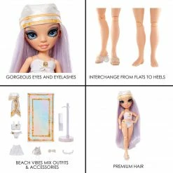 Rainbow High Pacific Coast Margot De Perla - Opal (Iridescent White) With Pool Accessories Playset