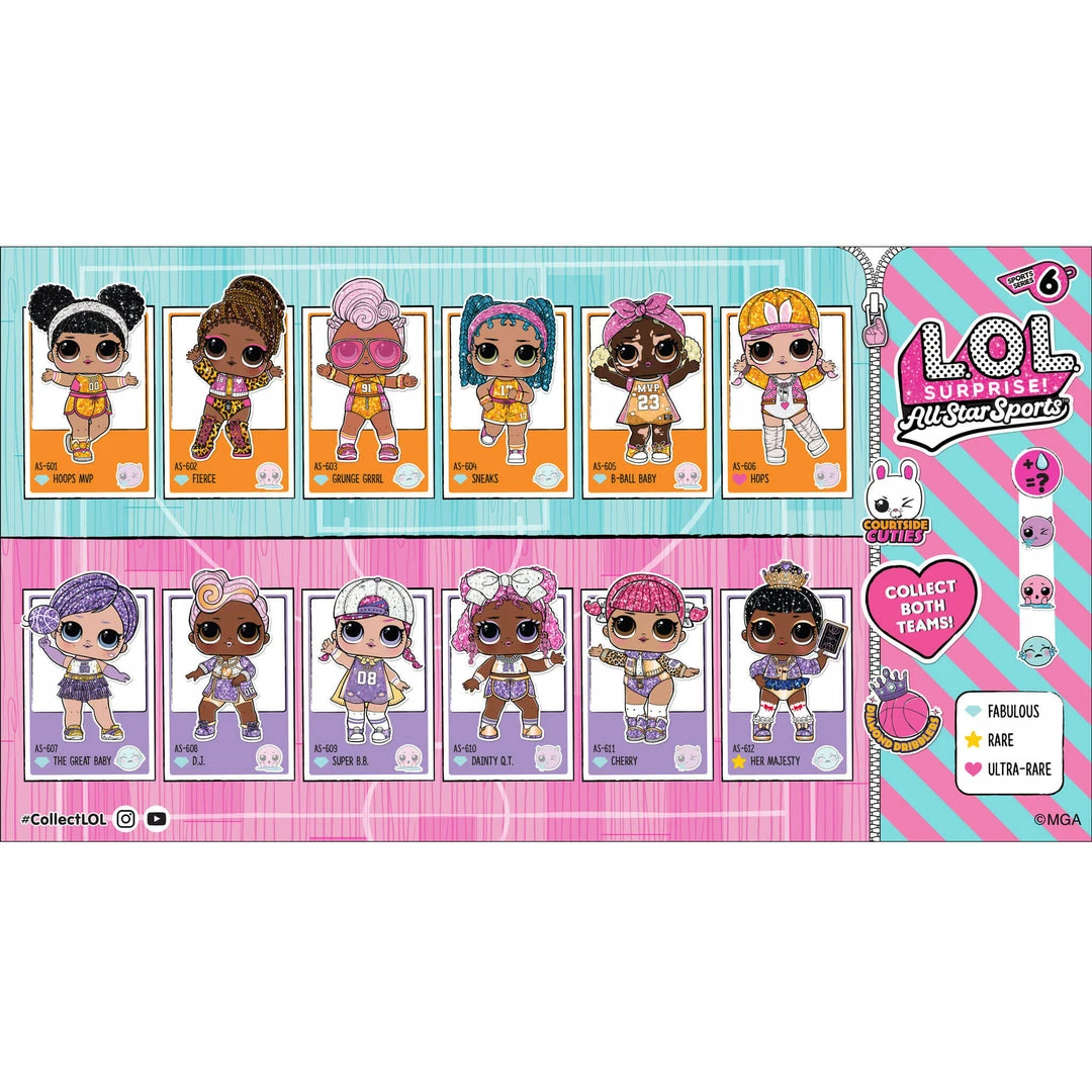 L.O.L. Surprise! Official Store LOL Surprise All-Star B.B.s Sports Sparkly Basketball Series With 8 Surprises Collectible Dolls 8 L.O.L. Surprise! Official Store LOL Surprise All-Star B.B.s Sports Sparkly Basketball Series With 8 Surprises Collectible Dolls