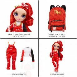 Rainbow High Junior High Fashion Ruby Anderson- 9-inch RED Fashion Doll With Accessories