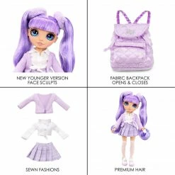 Rainbow High Junior High Violet Willow - 9-inch PURPLE Fashion Doll With Accessories