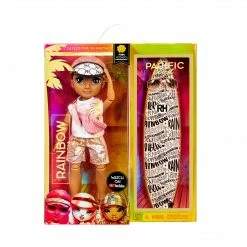 Rainbow High Pacific Coast Finn Rosado- Rose Gold Boy Doll With Pool Accessories Playset