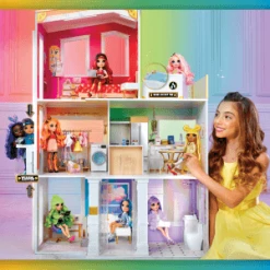 Rainbow High House Playset- 3-Story Wood Doll House (4-ft Tall And 3-FT Wide), Fully Furnished 17 Rainbow High House Playset- 3-Story Wood Doll House (4-ft Tall And 3-FT Wide), Fully Furnished